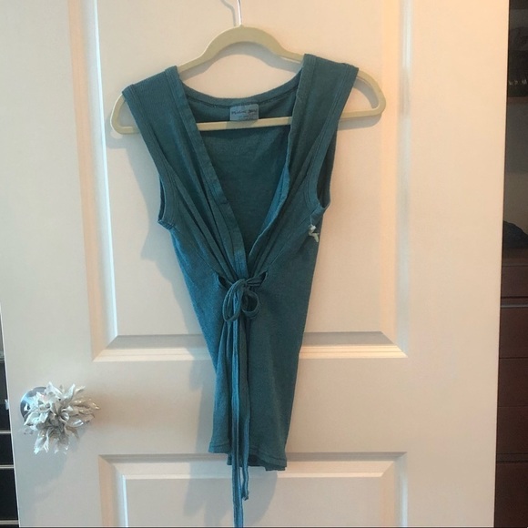 Michael Stars Wrap Green Tie Tunic - Picture 7 of 16